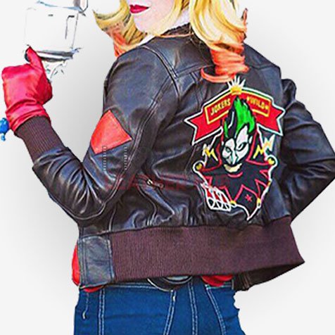Harley Quinn Bombershall Brown leather Jacket