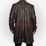 Brown Leather Watch Dog Trench Coat