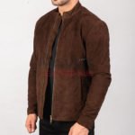 Men's Charcoal Mocha brown Biker Jacket