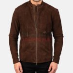 Men's Charcoal Mocha brown Biker Jacket