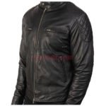 Men's Gatsby jet Black Leather Biker Jacket