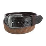 brown leather belt
