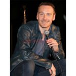michael fassbender leather black jacket