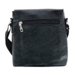 jet black leather hand beg