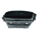 black leather hand beg