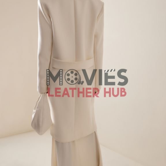 Mohair-Collar Double-Breasted Wool-Melton Coat