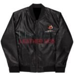 NFL Cincinnati Bengals Black Leather Varsity Jacket