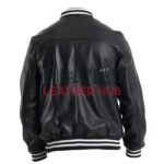 Mens Genuine Leather varsity Bomber Jacket