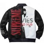 Scarface Tony Montana Black and White Leather Jacket
