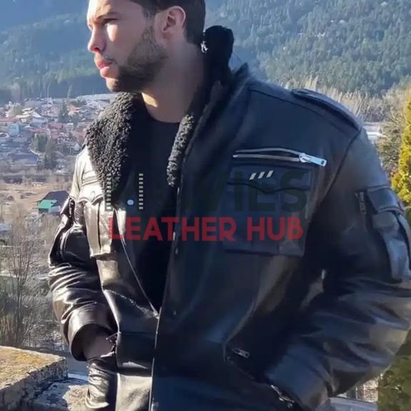 Tristan Tate Top G Brown Fur Collar Leather Coat