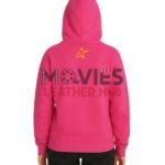 Pink Spider Web Printed Hoodie