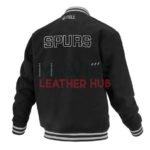 San Antonio Spurs Logoman Shadow Black Varsity Jacket