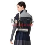 Technical silk zipper blouson jacket