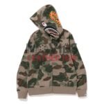Bape Layered Line Camo Shark Full Zip Hoodie