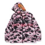 Bape Warm Up Camo Shark Hoodie Jacket