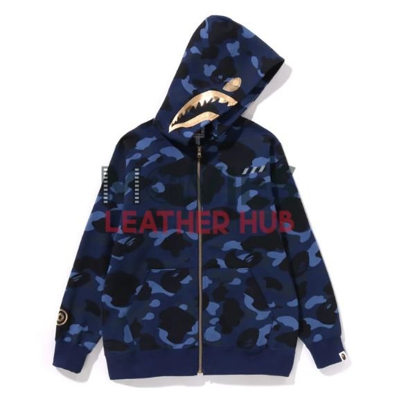 Bape Color Camo Shark Zip Hoodie
