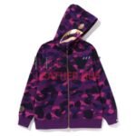 Bape Color Camo Shark Zip Hoodie
