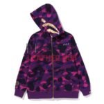 Bape Color Camo Shark Zip Hoodie