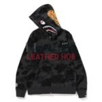 Bape Layered Line Camo Shark Full Zip Hoodie
