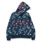 Bape Japanese Tattoo Camo Shark Full Zip Hoodie