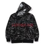 Bape Marbling Camo Shark Relaxed Fit Full Zip Hoodie
