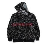 Bape Marbling Camo Shark Relaxed Fit Full Zip Hoodie