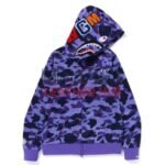 BAPE Camo Jersey Shark Full Zip Hoodie