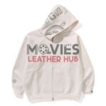 Bape Line Camo Quilted Shark Relaxed Fit Full Zip Hoodie