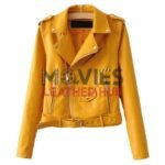 Better Than Us Paulina Andreeva Yellow Leather Jacket