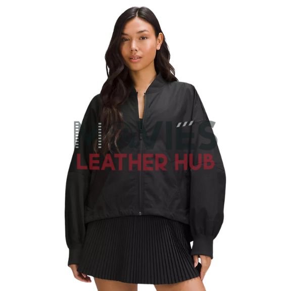 Lightweight Hem-Cinch Bomber Jacket