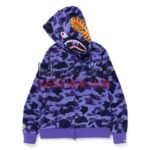 BAPE Camo Jersey Shark Full Zip Hoodie