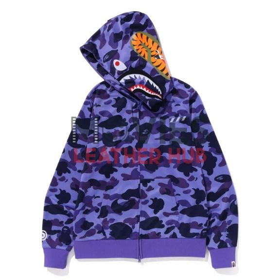 BAPE Camo Jersey Shark Full Zip Hoodie