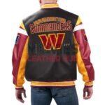 Washington Commanders Black Varsity Full-Zip Leather Jacket