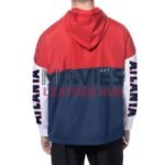 Atlanta Braves Color Block Navy/Red Hoodie Windbreaker