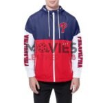 Philadelphia Phillies Color Block Red/Royal Hoodie Windbreaker