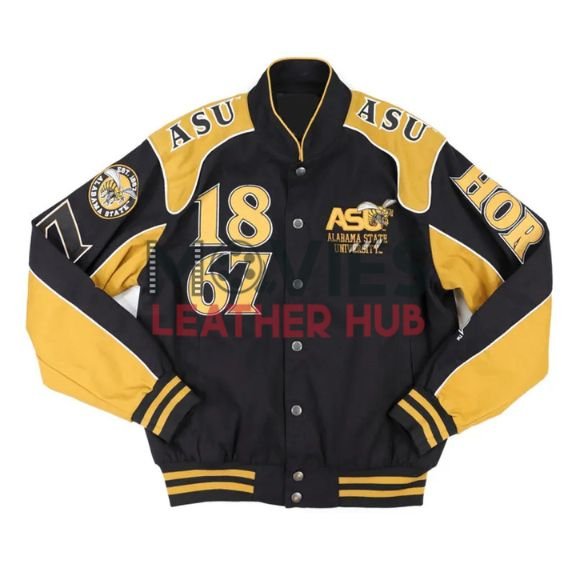 Alabama State Black Racing Twill Cotton Jacket
