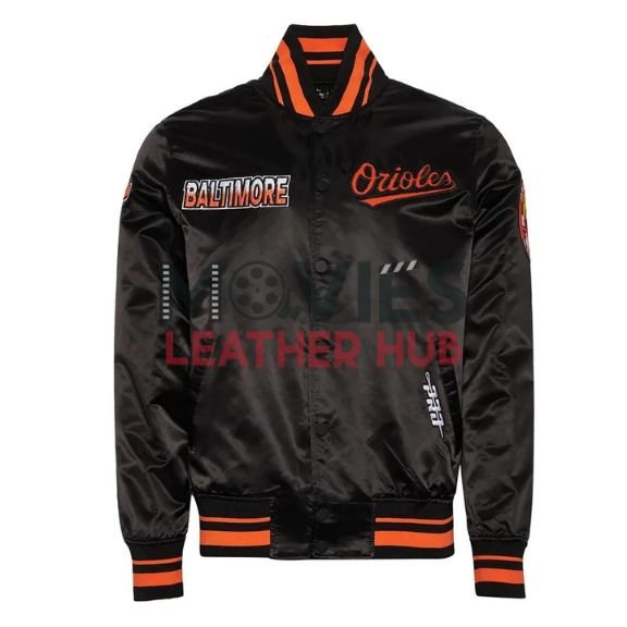 Baltimore Orioles Turn It Up M Classic Rib Black Satin Jacket