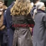 Black Doves 2024 Keira Knightley Brown Leather Coat