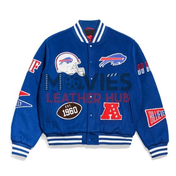 Buffalo Bills Pennant Royal Varsity Wool Jacket
