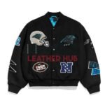 Carolina Panthers Pennant Black Varsity Wool Jacket