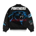 Carolina Panthers Pennant Black Varsity Wool Jacket