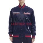 Cleveland Guardians Turn It Up M Classic Rib Navy Satin Jacket