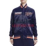 Detroit Tigers Turn It Up M Classic Rib Navy Satin Jacket