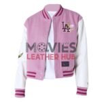 LA Dodgers Women’s MLB Floral Dark Pink Varsity Jacket