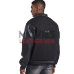 Men's Black Varsity Bomber Leather Jacket