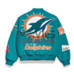 Miami Dolphins Pennant Teal Varsity Wool Jacket
