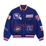 NY Giants Pennant Royal Varsity Wool Jacket