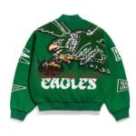 Philadelphia Eagles Pennant Kelly Green Varsity Wool Jacket