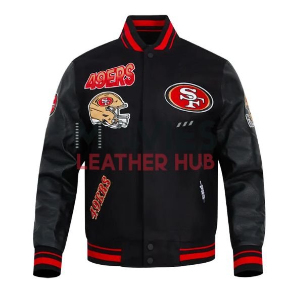 San Francisco 49ers Turn It Up Classic Rib Varsity Jacket