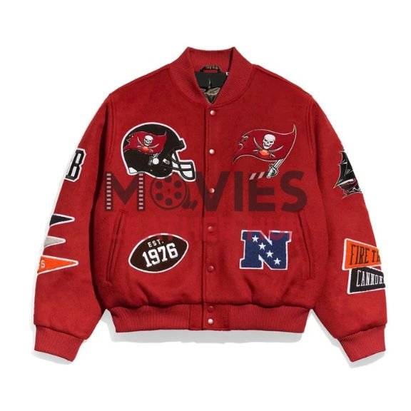 Tampa Bay Buccaneers Pennant Red Varsity Wool Jacket